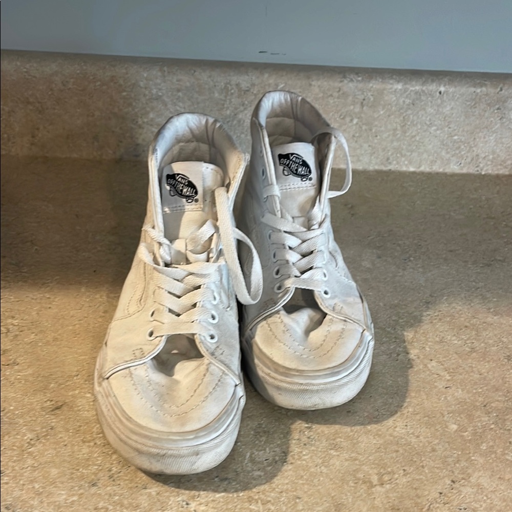 Vans White Canvas High-Tops